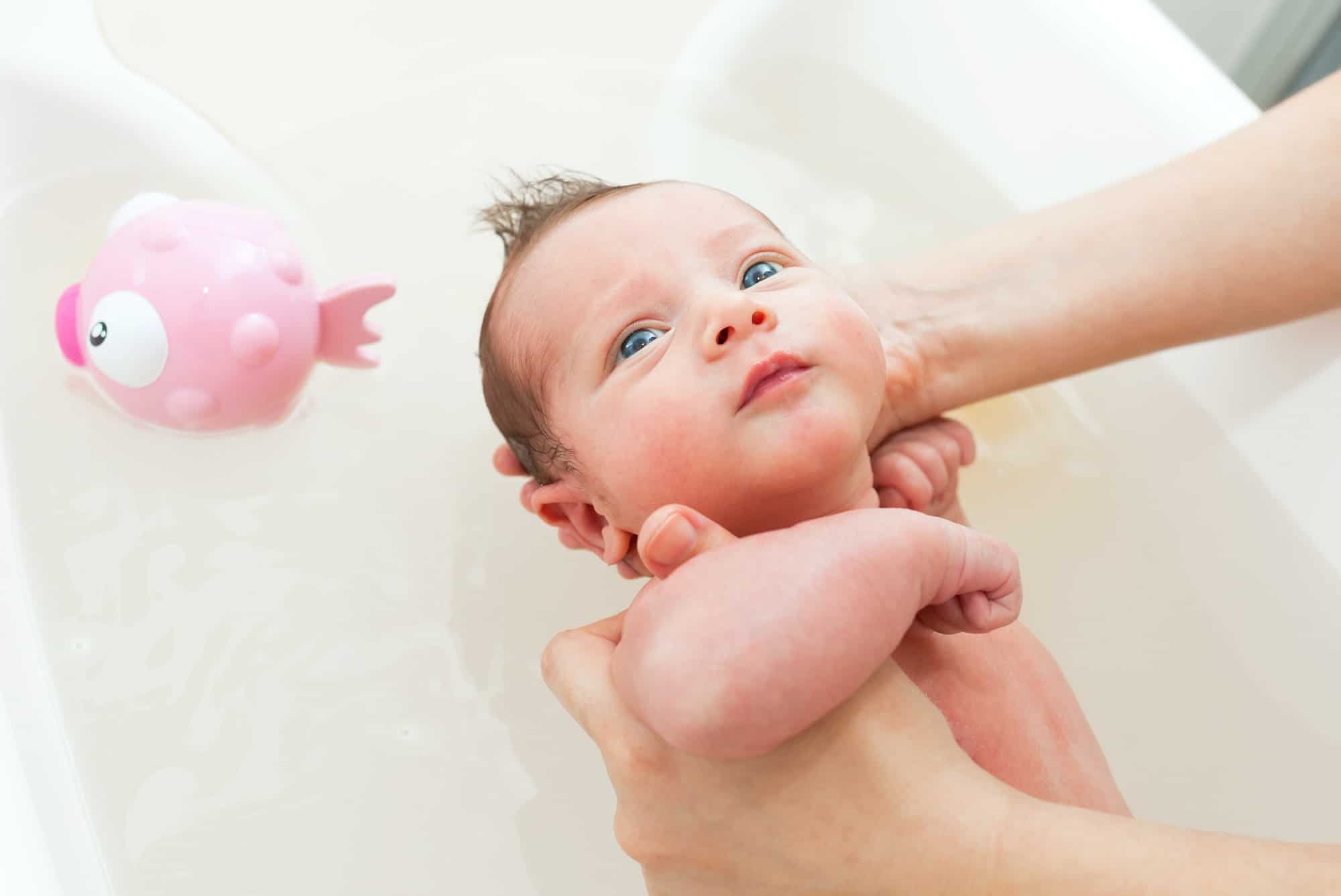 Newborn first bath