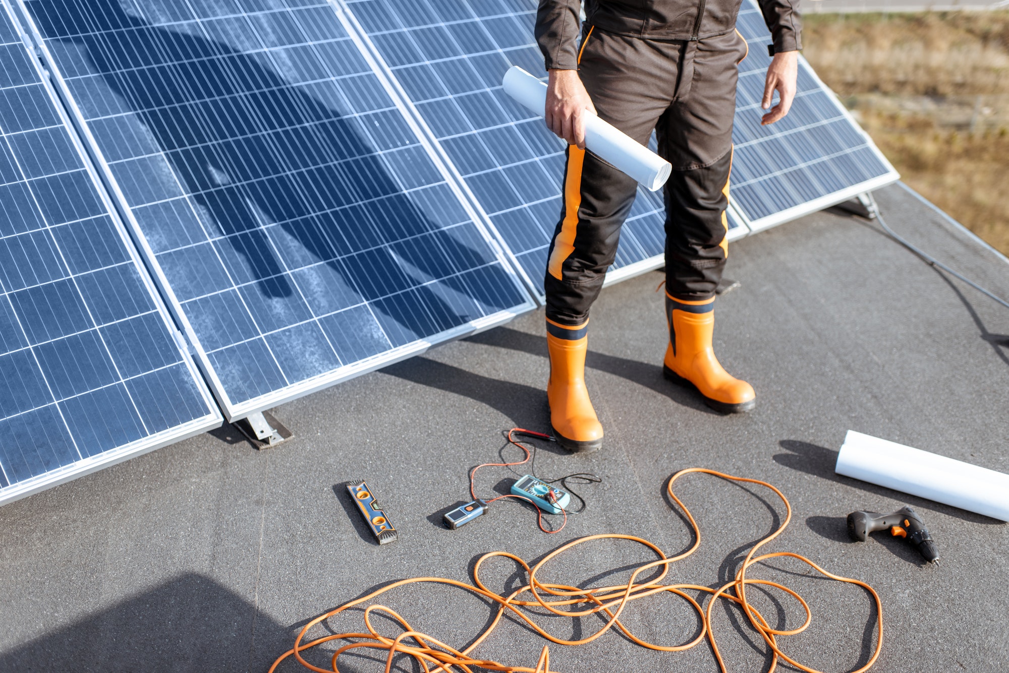 Working tools for installing solar panels