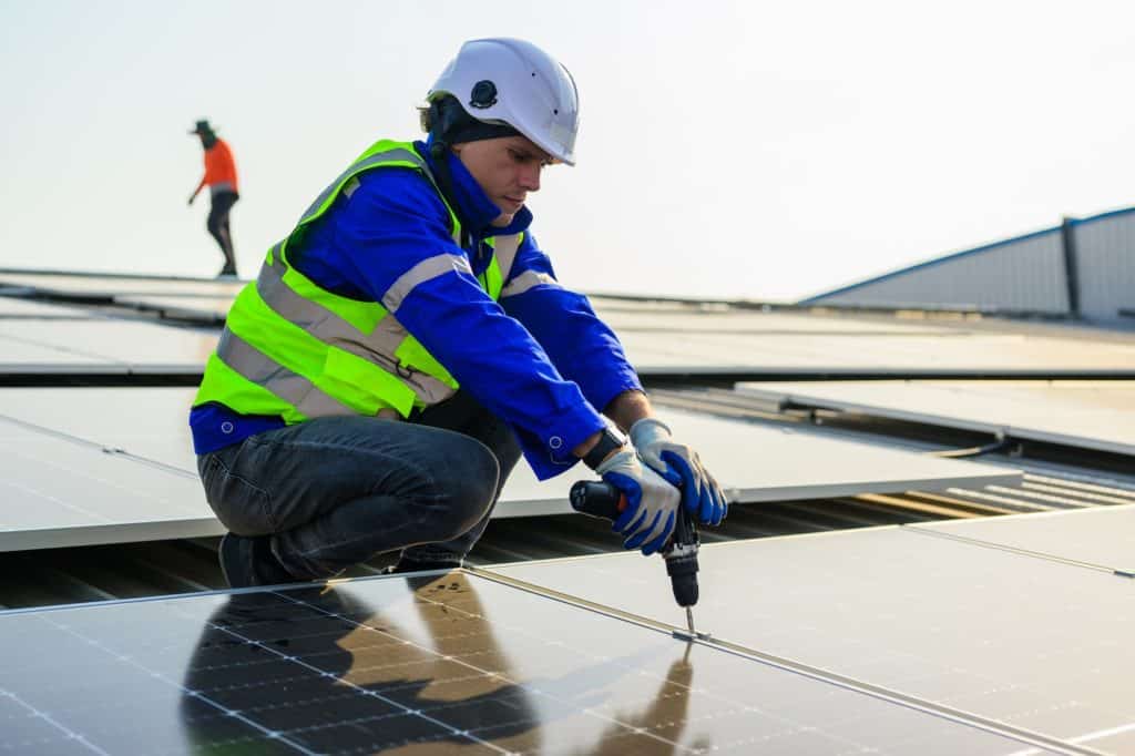 Solar Technician does solar panel maintenance